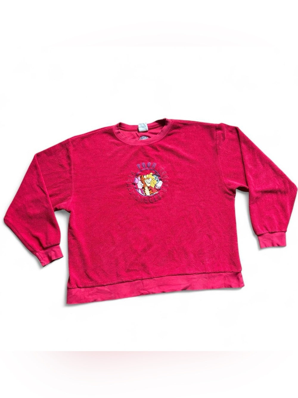 Vintage Disney Store Embroidered Winnie the Pooh & Friends Fleece Pullover Large